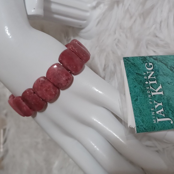 Jay King Mine Finds Rhodonite Stretch Bracelet NEW - Picture 1 of 7
